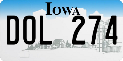 IA license plate DOL274