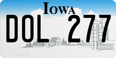 IA license plate DOL277
