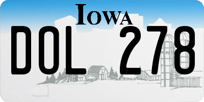 IA license plate DOL278