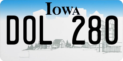 IA license plate DOL280