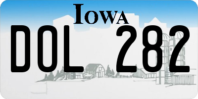 IA license plate DOL282