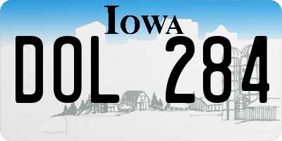 IA license plate DOL284