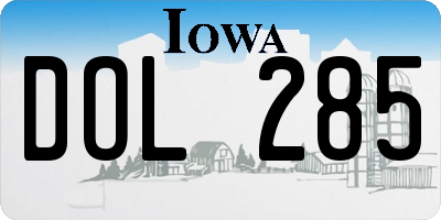 IA license plate DOL285