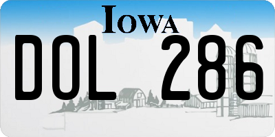 IA license plate DOL286