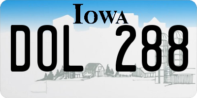 IA license plate DOL288