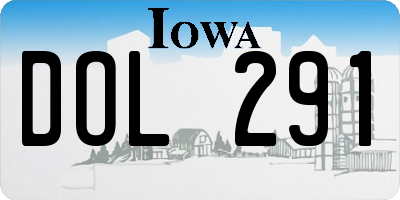 IA license plate DOL291
