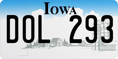 IA license plate DOL293