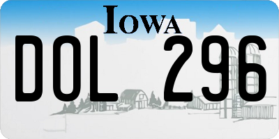 IA license plate DOL296