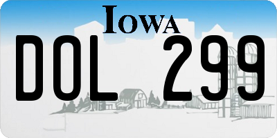 IA license plate DOL299