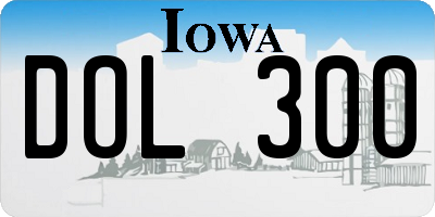 IA license plate DOL300