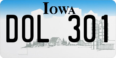 IA license plate DOL301