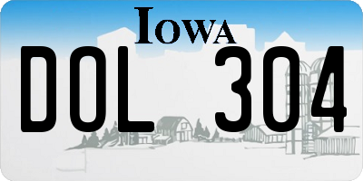 IA license plate DOL304