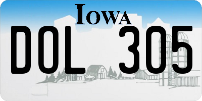 IA license plate DOL305