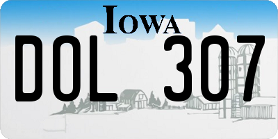 IA license plate DOL307