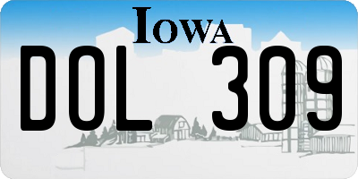 IA license plate DOL309