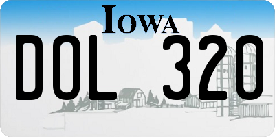 IA license plate DOL320