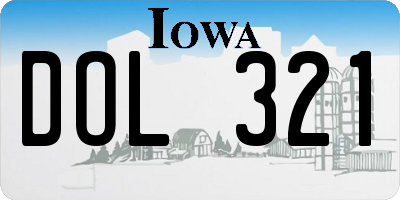 IA license plate DOL321
