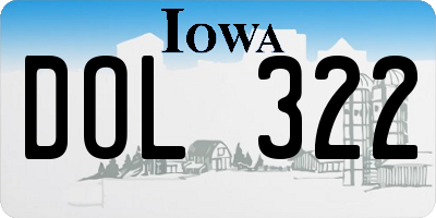 IA license plate DOL322