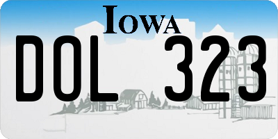 IA license plate DOL323
