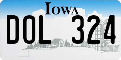 IA license plate DOL324