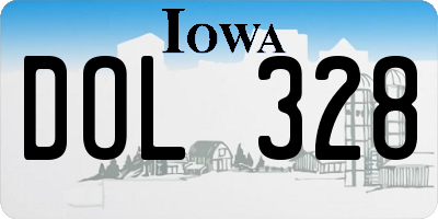 IA license plate DOL328