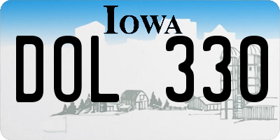 IA license plate DOL330