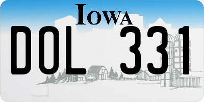 IA license plate DOL331