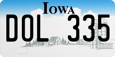 IA license plate DOL335