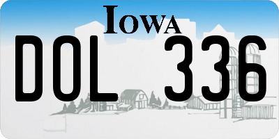 IA license plate DOL336