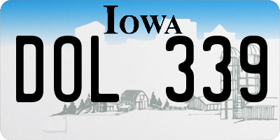 IA license plate DOL339
