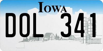 IA license plate DOL341