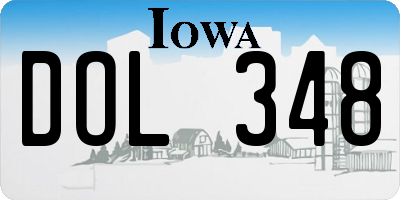 IA license plate DOL348