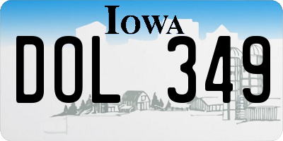 IA license plate DOL349