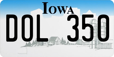 IA license plate DOL350