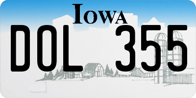 IA license plate DOL355