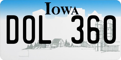 IA license plate DOL360