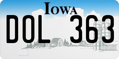 IA license plate DOL363