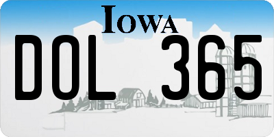 IA license plate DOL365
