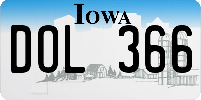IA license plate DOL366