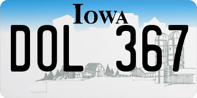 IA license plate DOL367