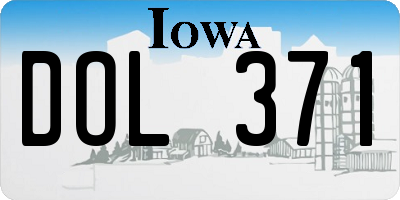 IA license plate DOL371