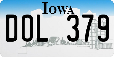 IA license plate DOL379