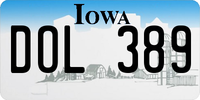 IA license plate DOL389