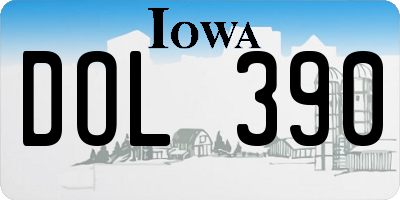 IA license plate DOL390