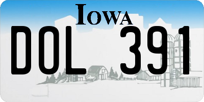 IA license plate DOL391