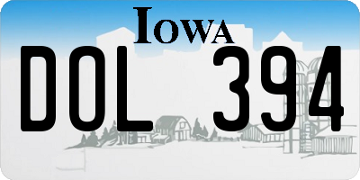 IA license plate DOL394