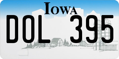 IA license plate DOL395