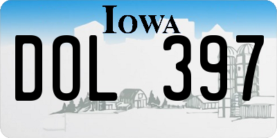 IA license plate DOL397