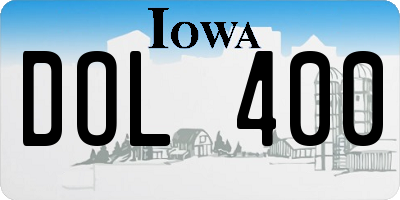 IA license plate DOL400
