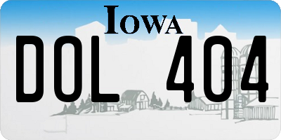IA license plate DOL404